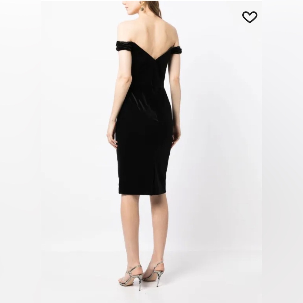Marchesa Notte Velvet Pencil Dress - Picture 3 of 8